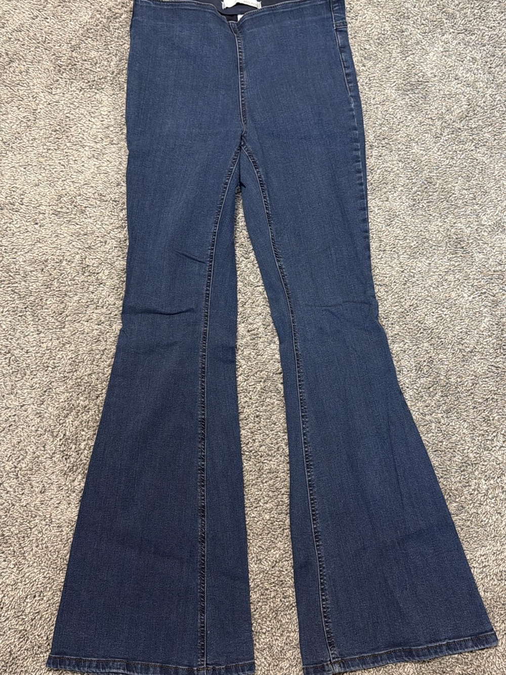 Dark Blue Women's Pull-On Flared Jeans